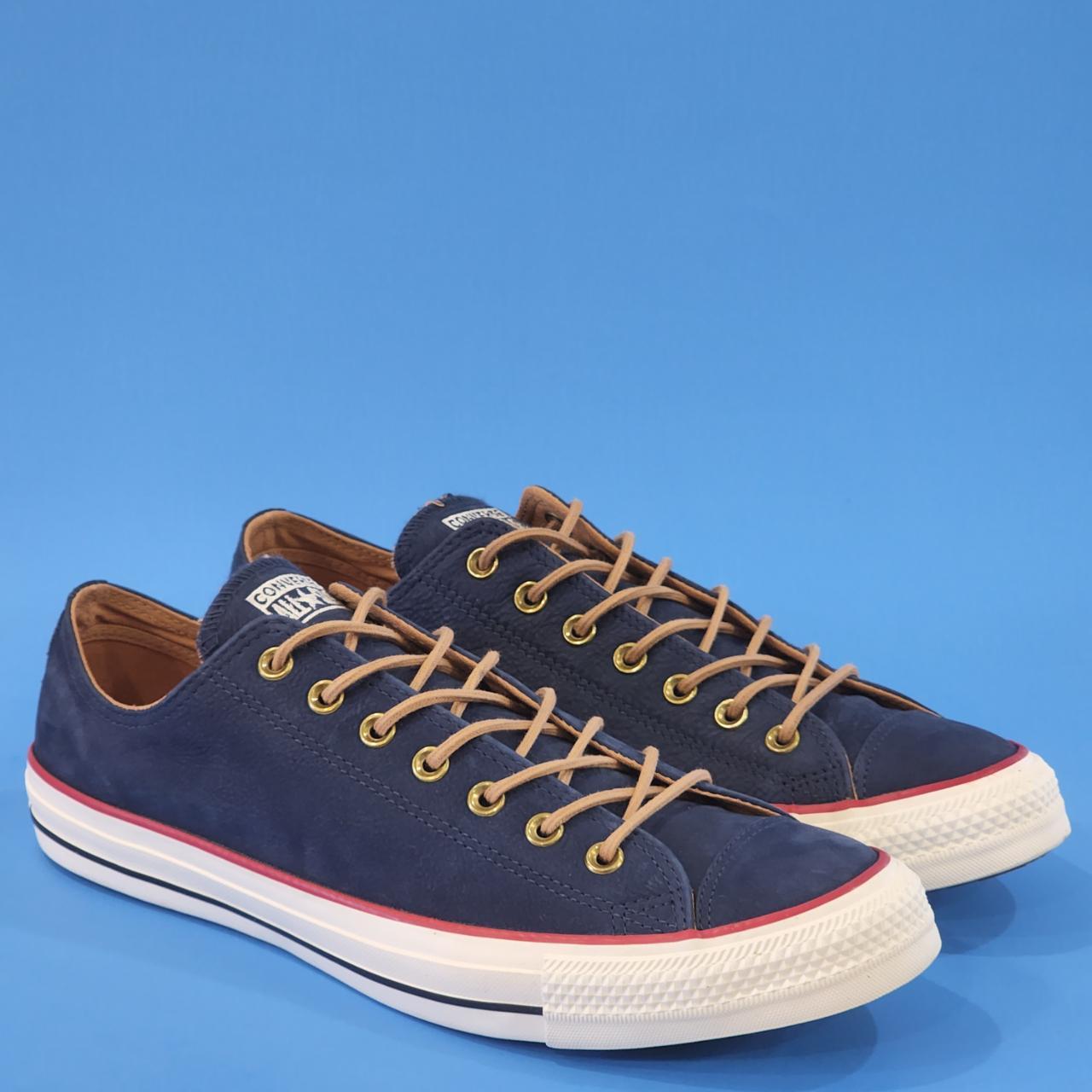 Converse Men's Blue and Navy Trainers | Depop