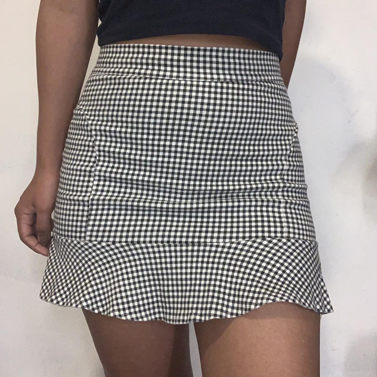 Gingham mini skirt with pleated bottom (FREE... - Depop