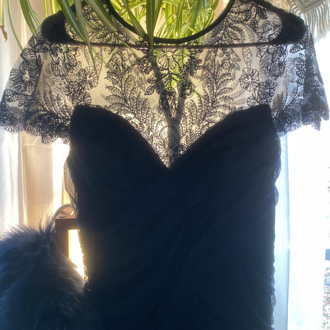 TADASHI SHOJI Illusions neck dress size small/ 4-6…. - Depop