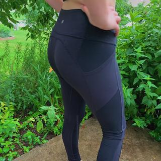 Lululemon leggings! Size 8 full length black with - Depop