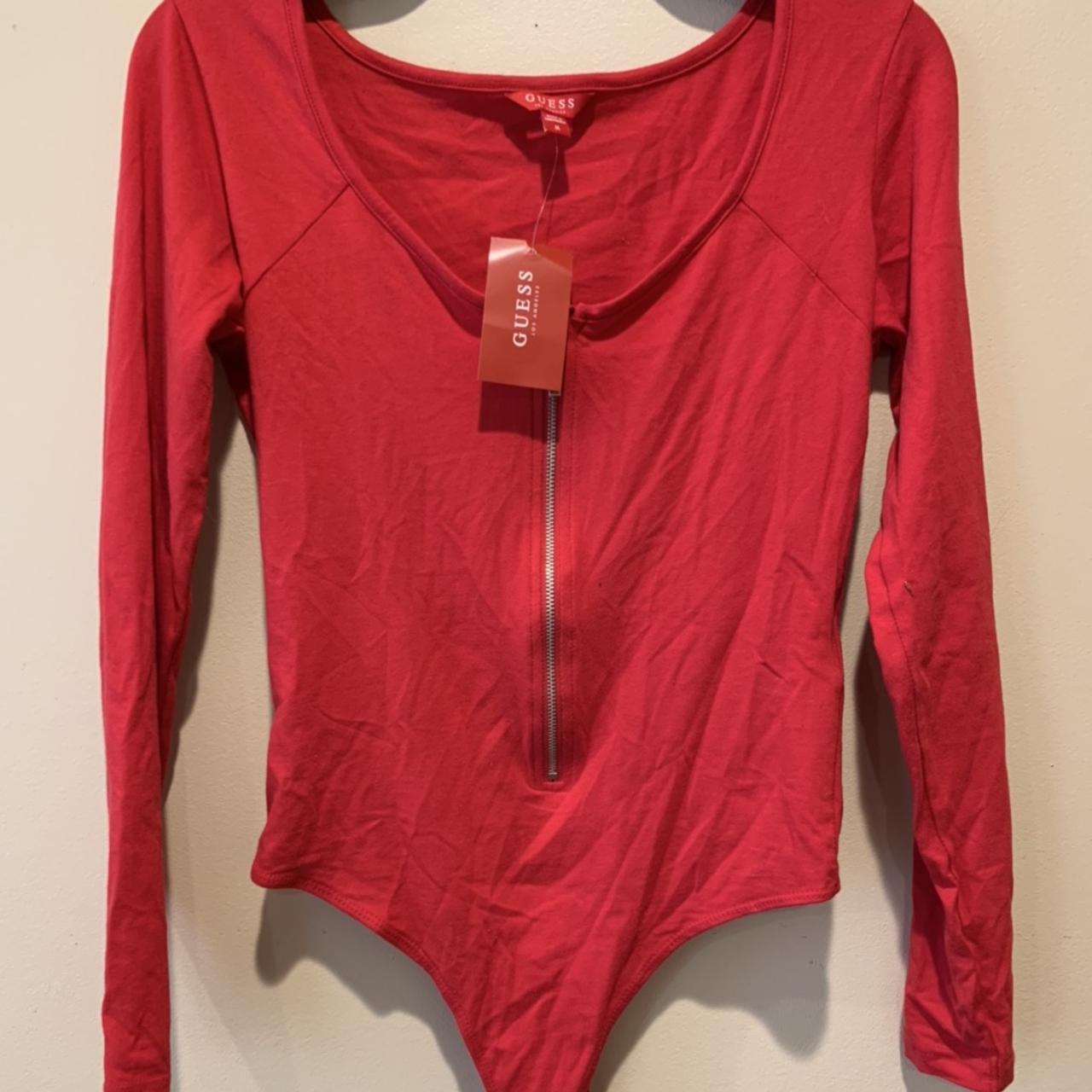 red guess bodysuit