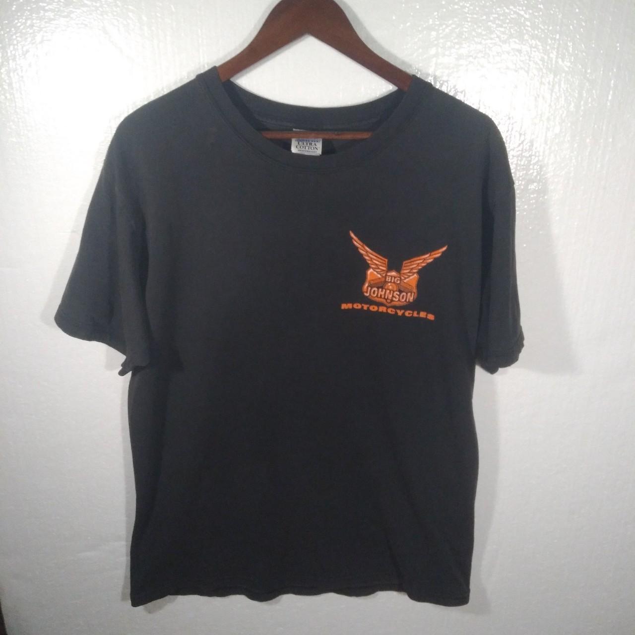 Vintage 2003 Big Johnson Motorcycles Tee Tag- Gildan... - Depop