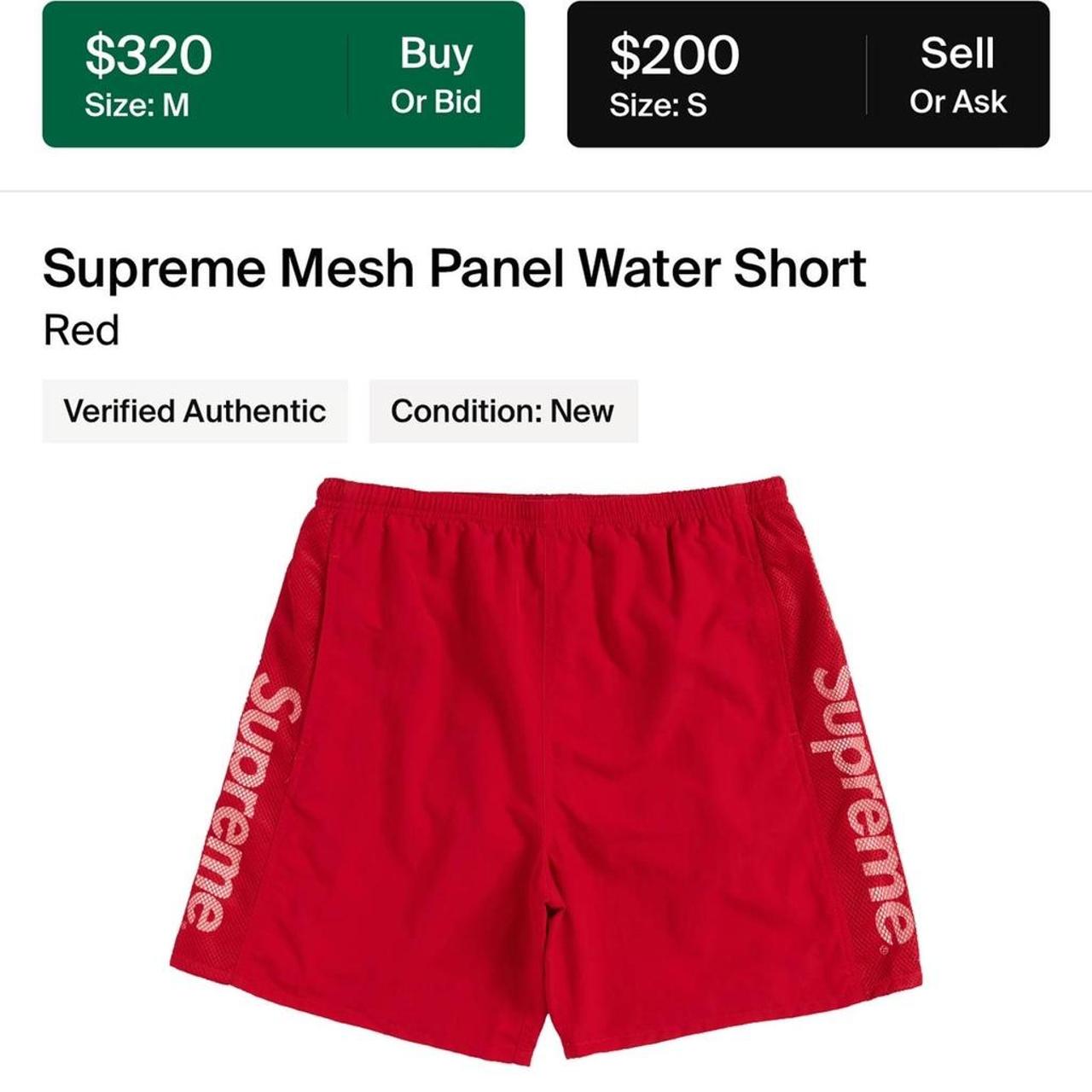 SUPREME RED MESH PANEL WATER SHORTS #SUPREME | Depop