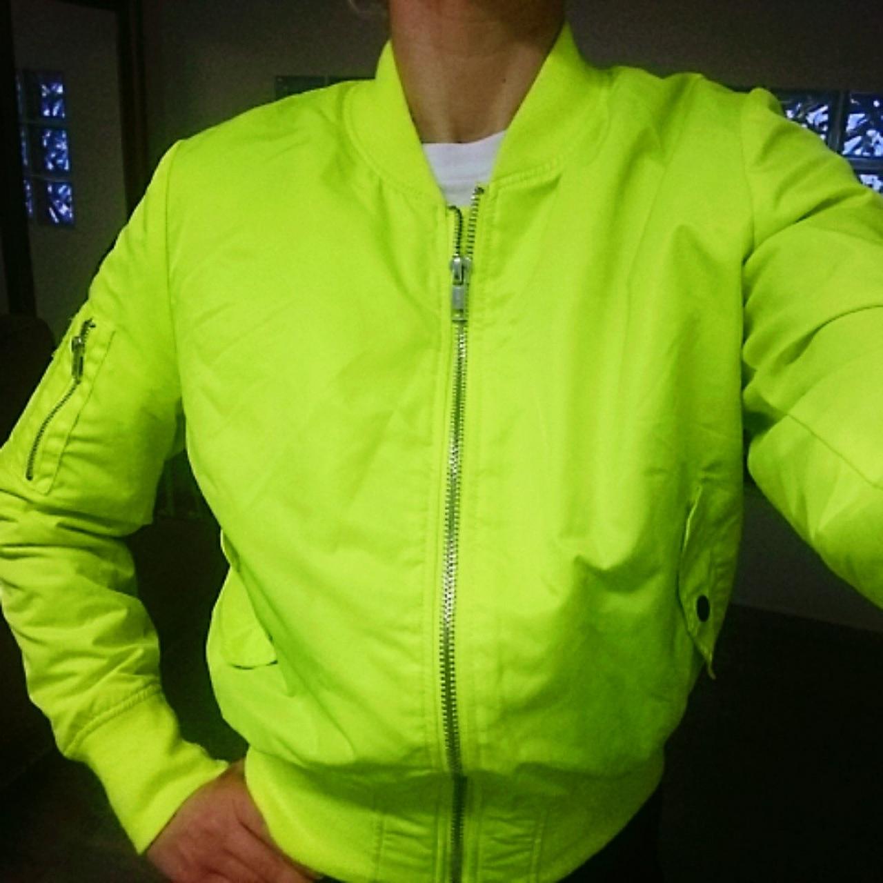 neon yellow bomber jacket