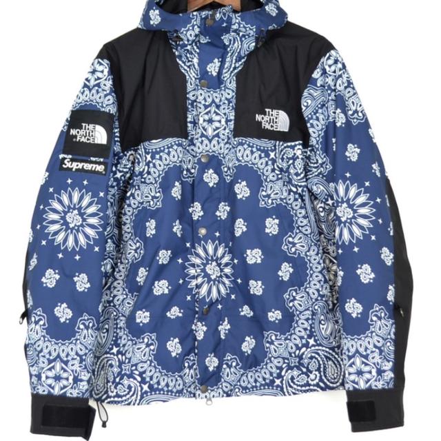 Blue bandana north face sales jacket