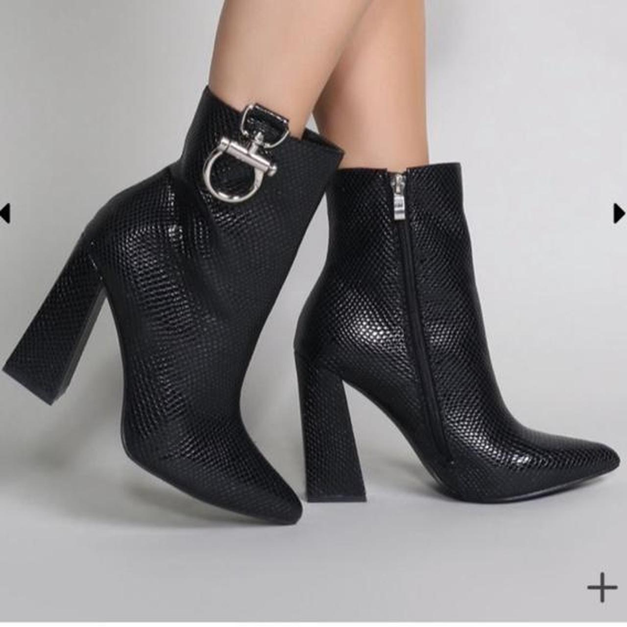 ankle boots with metal trim