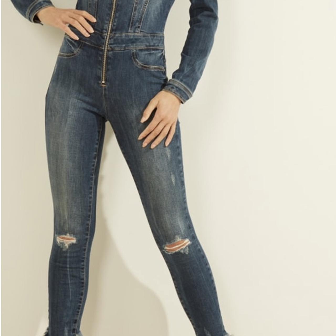 guess hisa denim jumpsuit