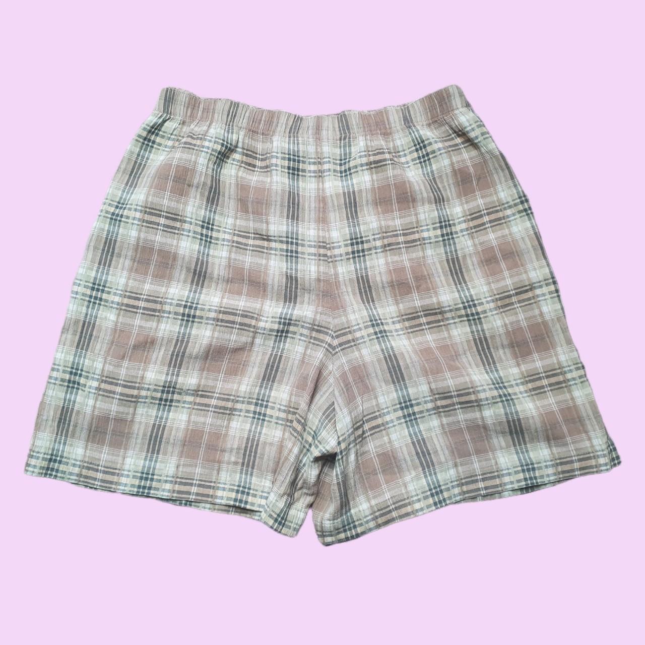 Vintage St Michael Gingham Shorts with elasticated... - Depop