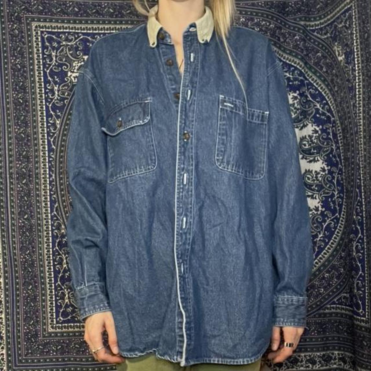 American Apparel Men's Shirt Blue/Cream L – American Blue