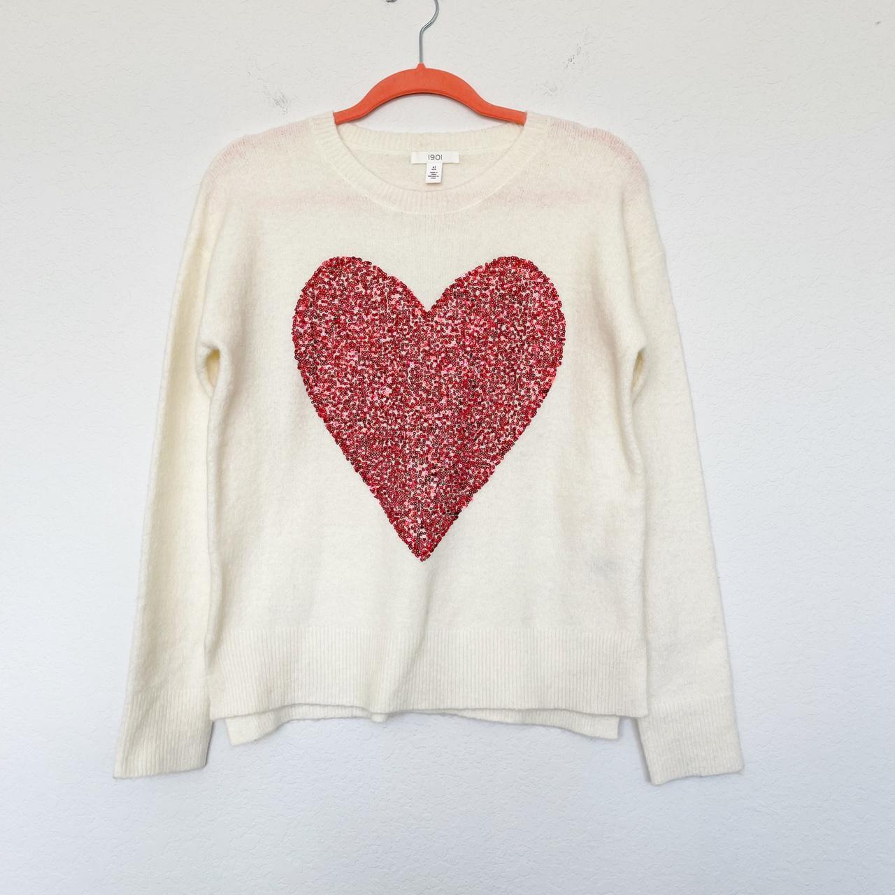 sequin heart sweater