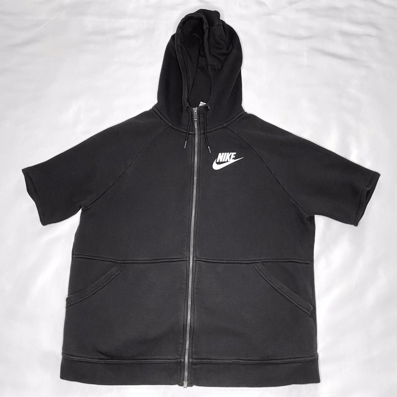 Black Nike Short Sleeved Zip-up Hoodie A short... - Depop