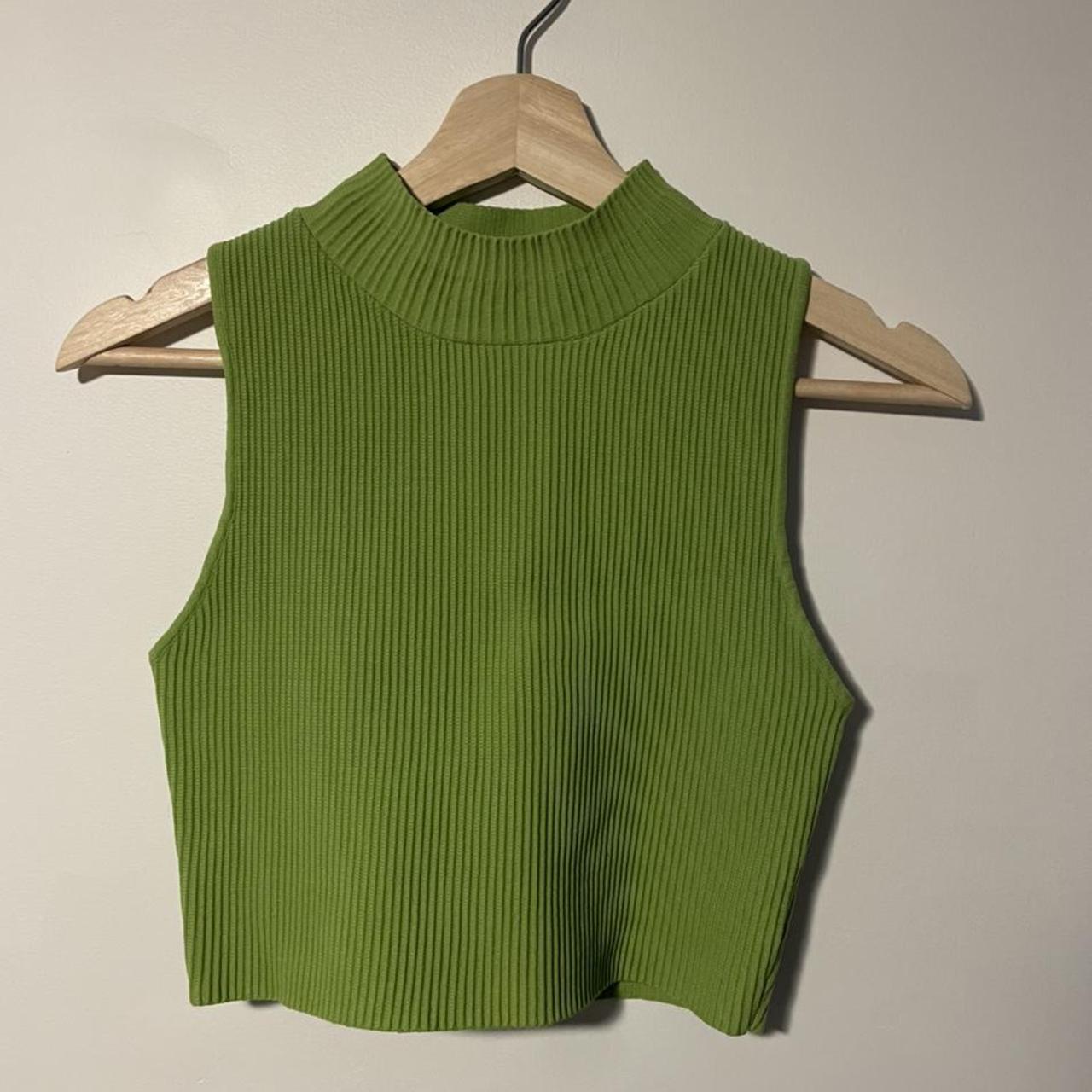 Glassons green ribbed top size S Only worn once or... - Depop