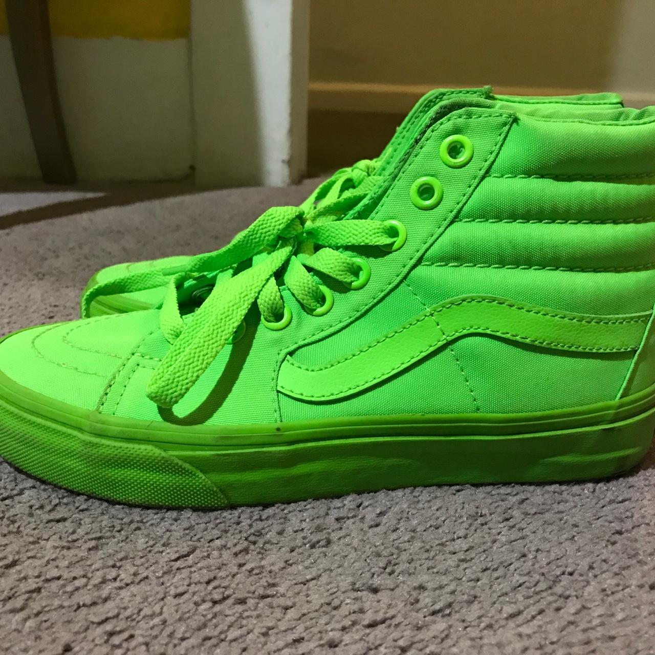 Lime green clearance high top vans