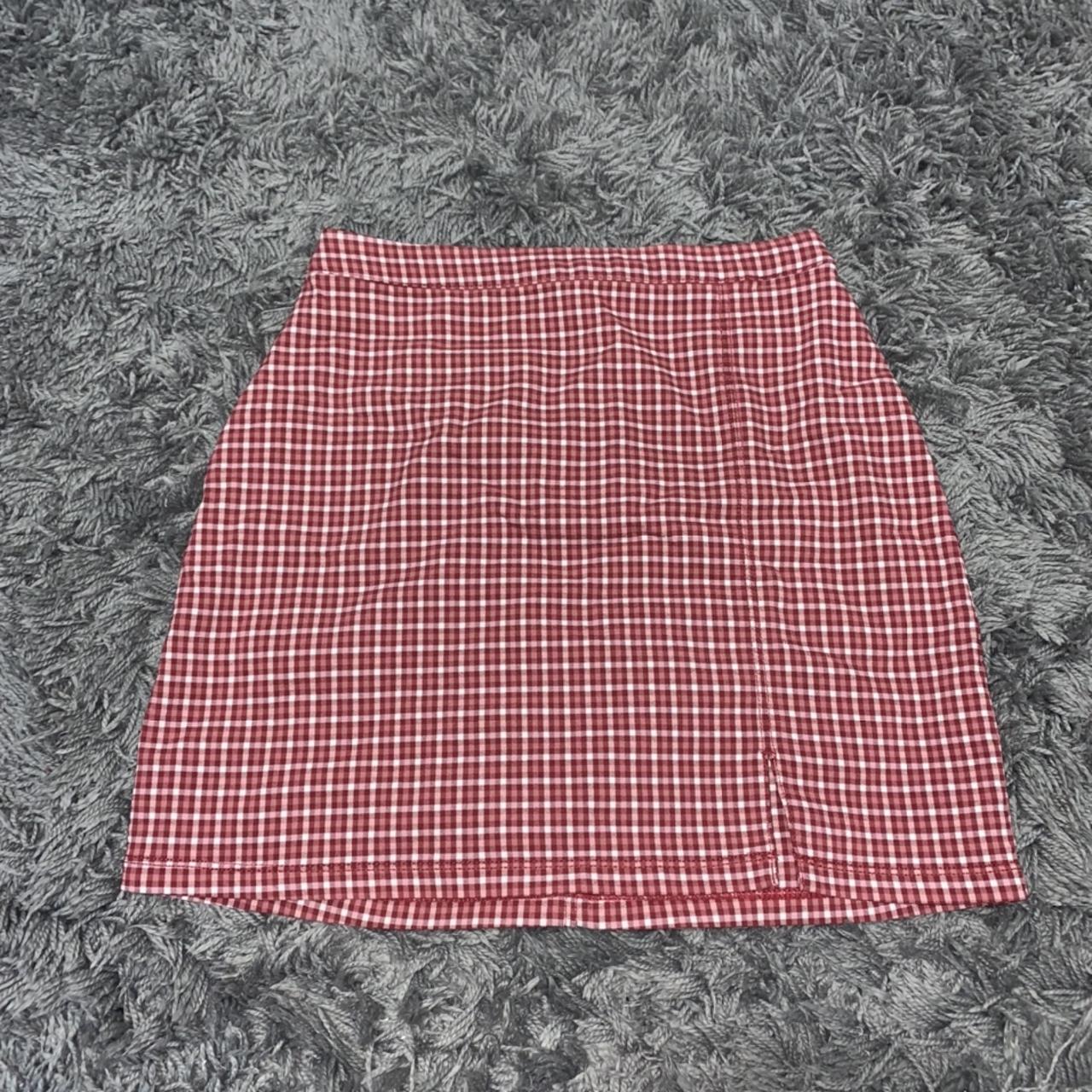 Depop Red Skirt Hollister Vintage Skirt Hollister Red Plaid Skirt