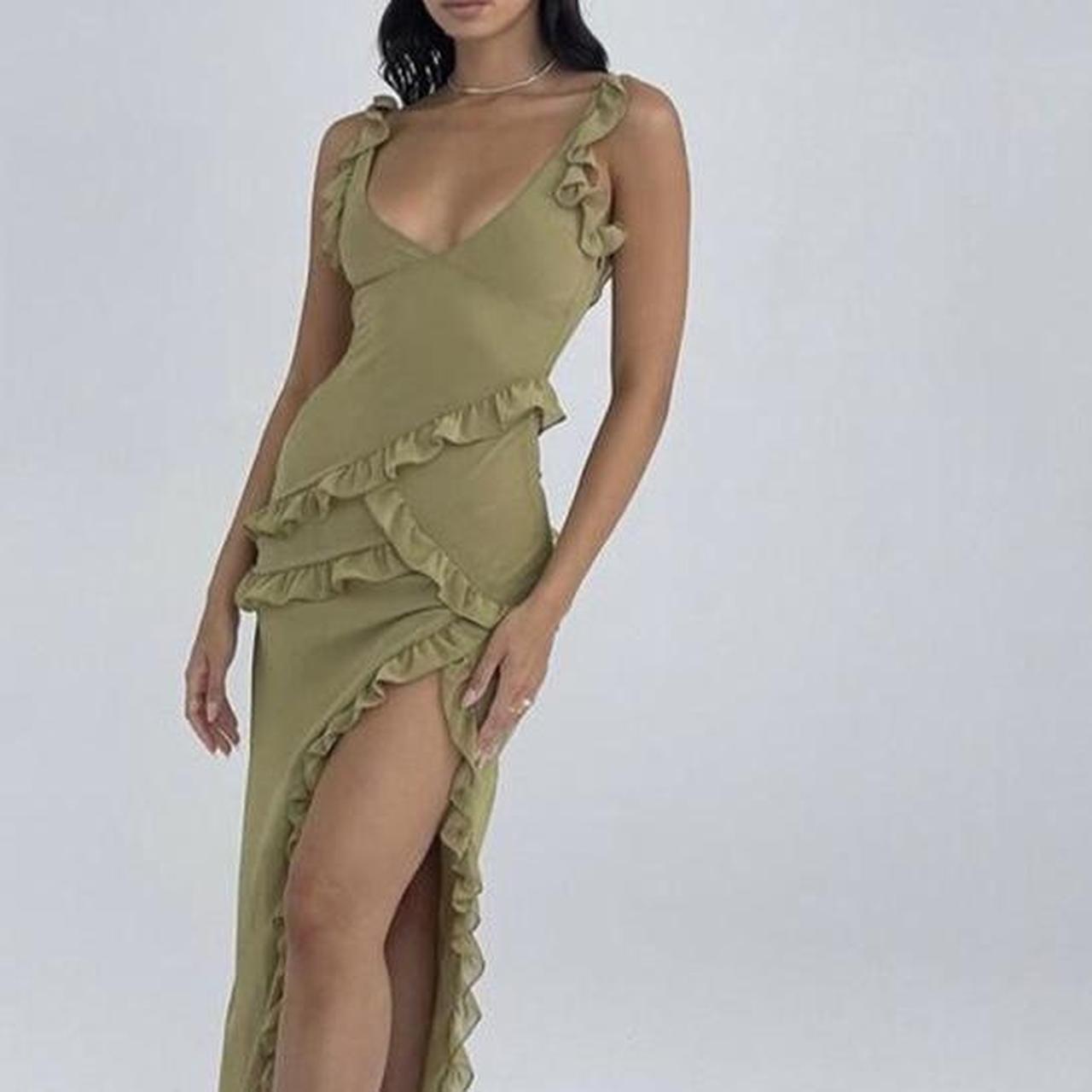 House of cb Pixie olive maxi dress. Excellent... Depop