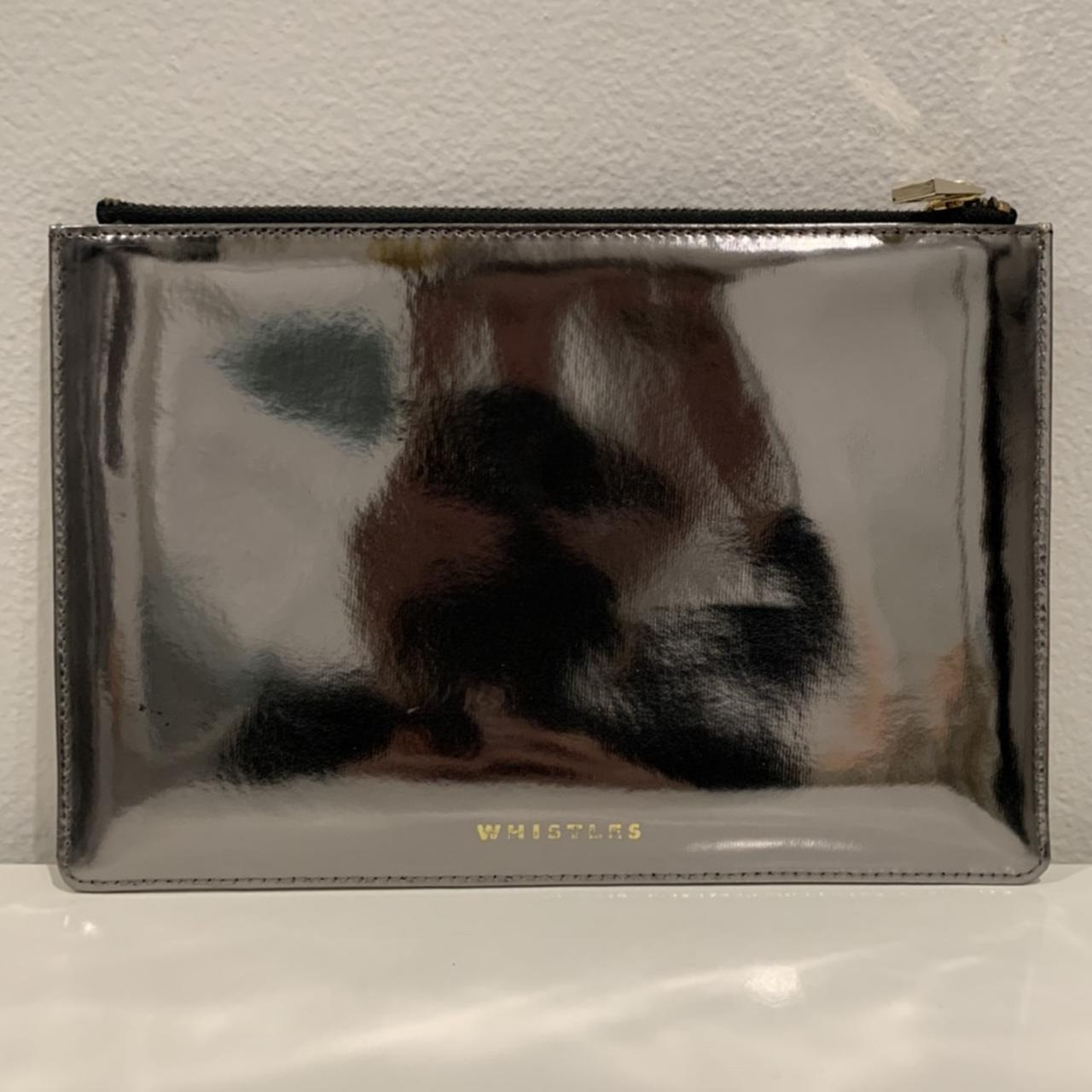 WHISTLES Metallic clutch purse. Shiny silver... Depop