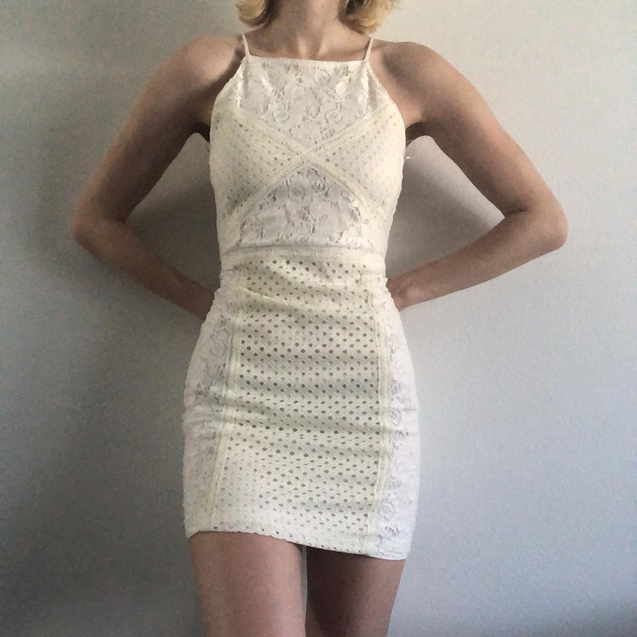 Topshop cream shop lace dress