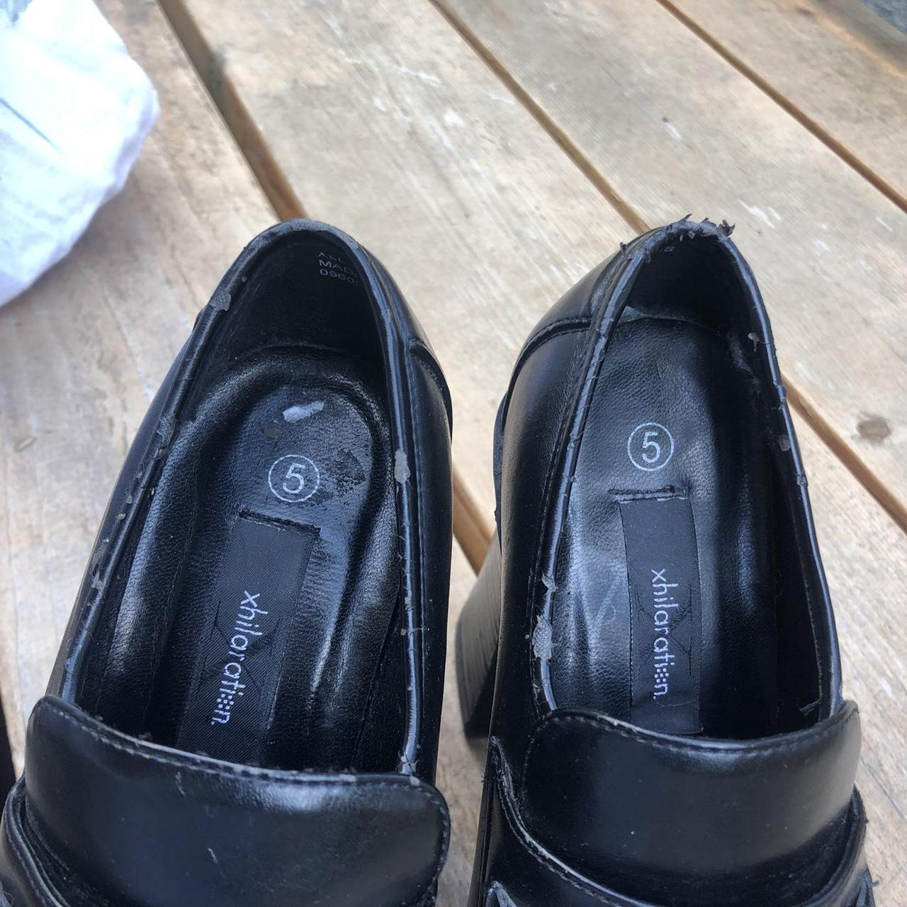 y2k xhiliration chunky black loafer heels🖤 size 5... - Depop