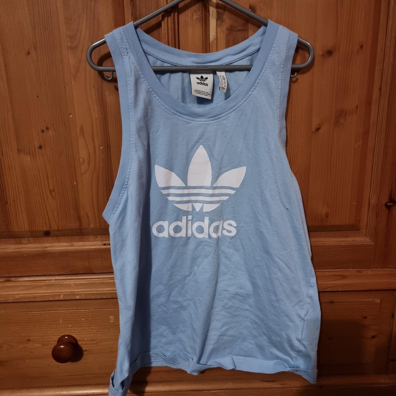 Adidas light blue vest #Adidas #training #vest - Depop