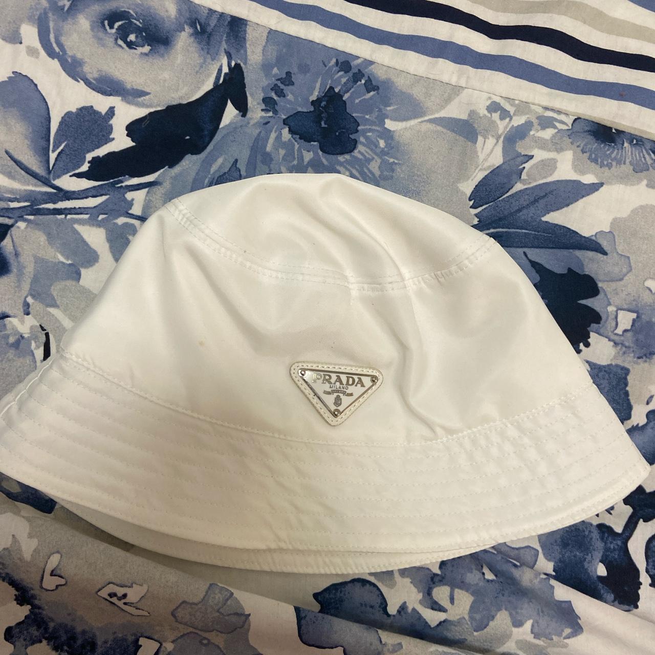 Prada white bucket hat - Depop