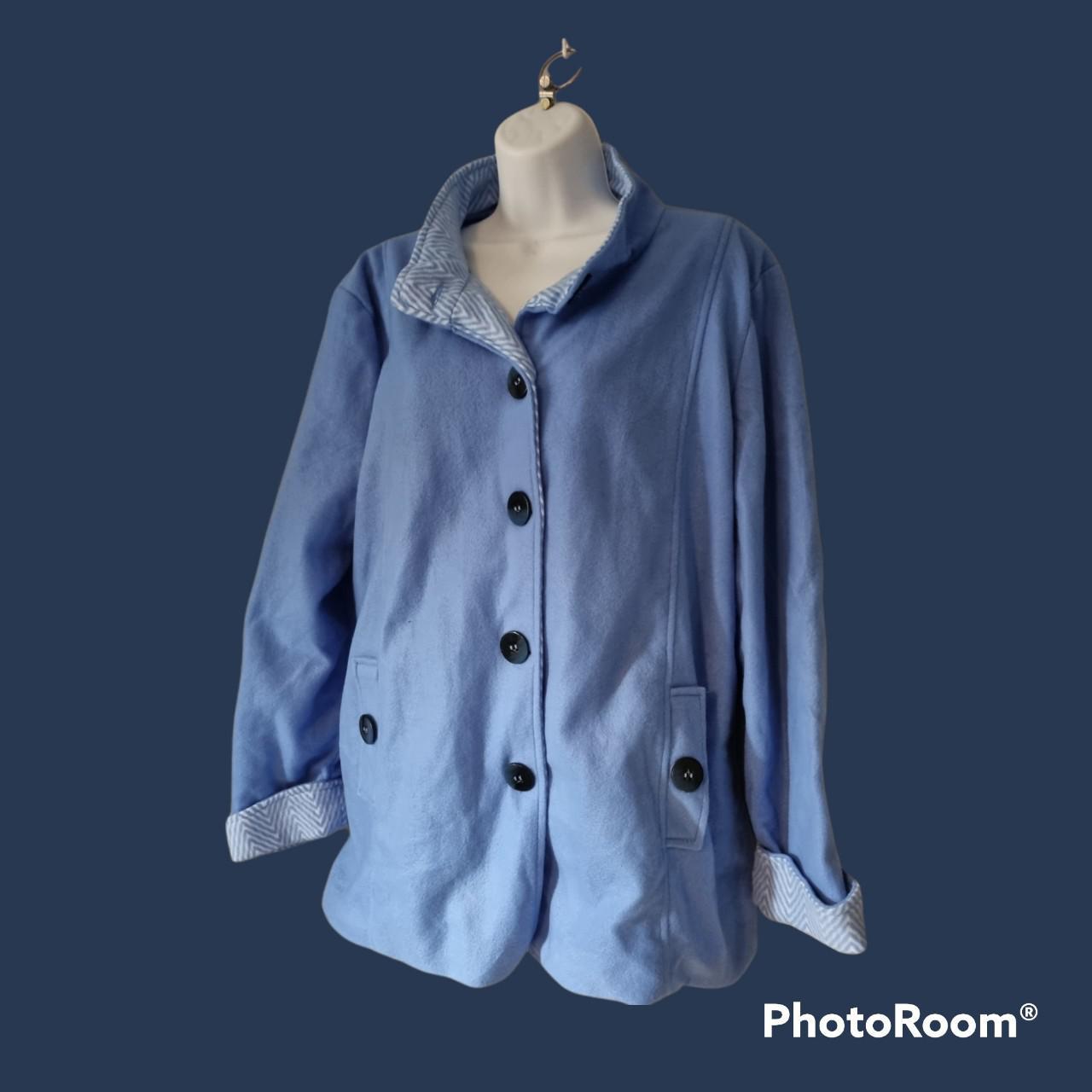 pale blue fleece jacket