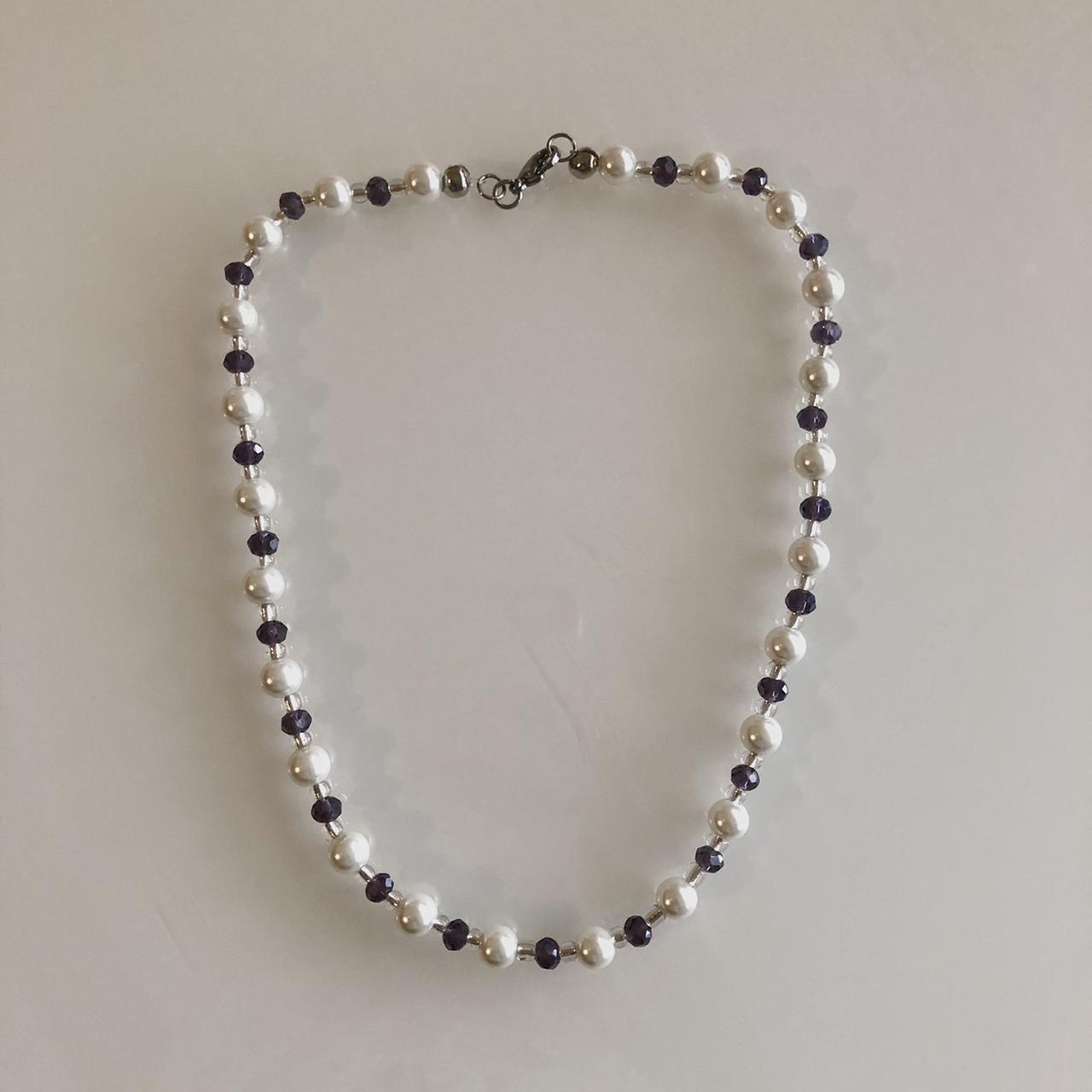 ♡Handmade beaded necklace made with stainless steel... Depop