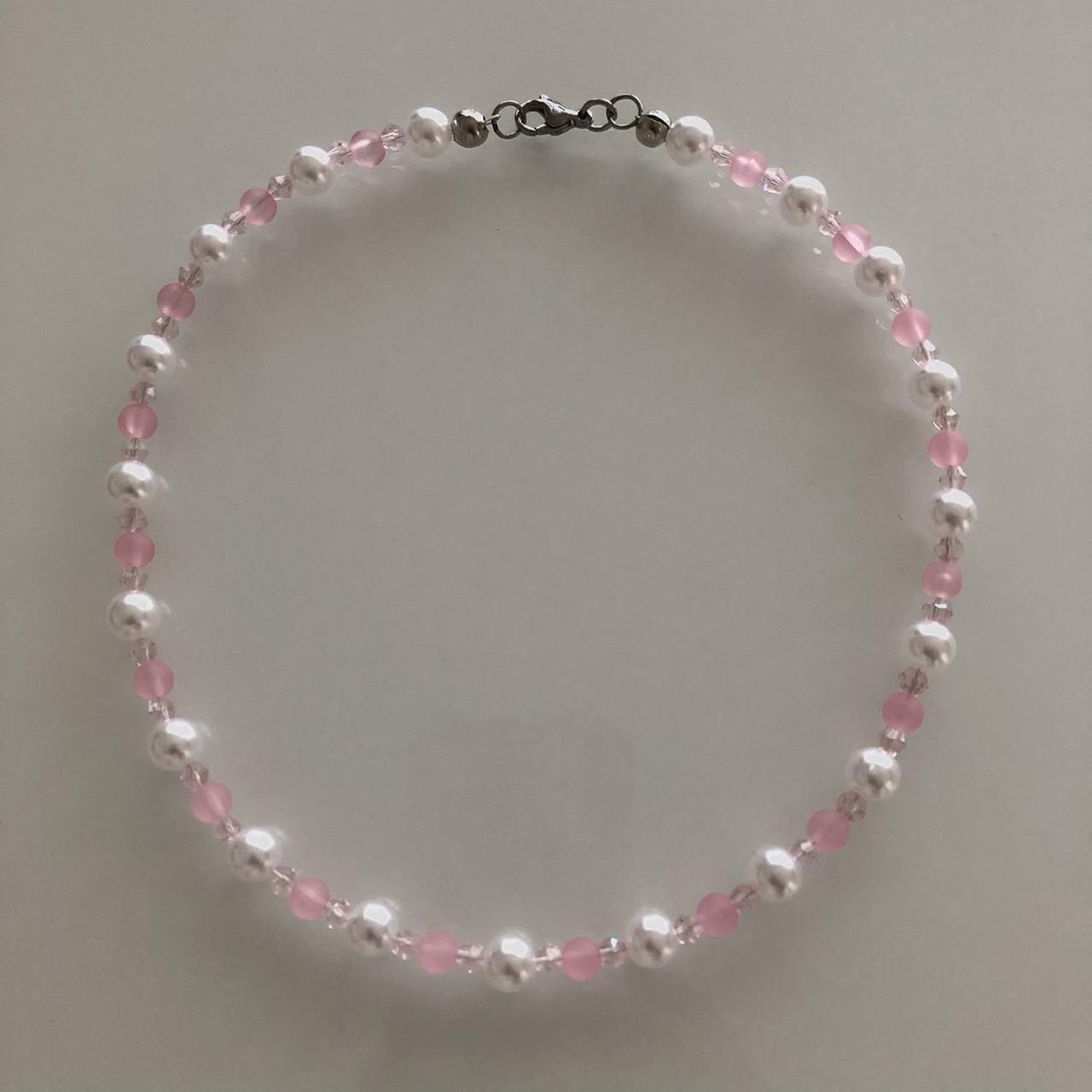 ♡Handmade beaded necklace made with stainless steel... - Depop
