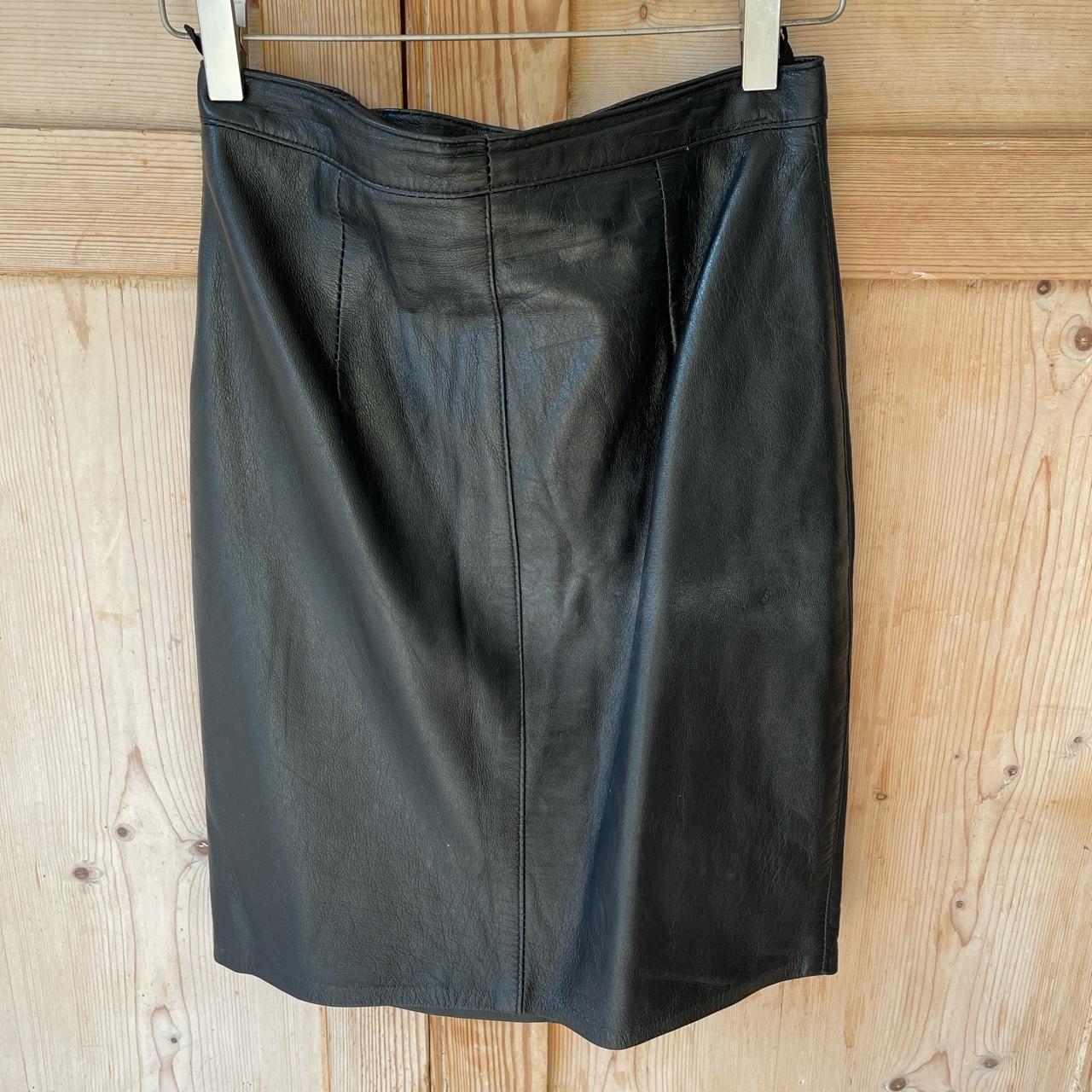 Vintage buttery leather skirt. Size 8. Let me know... - Depop