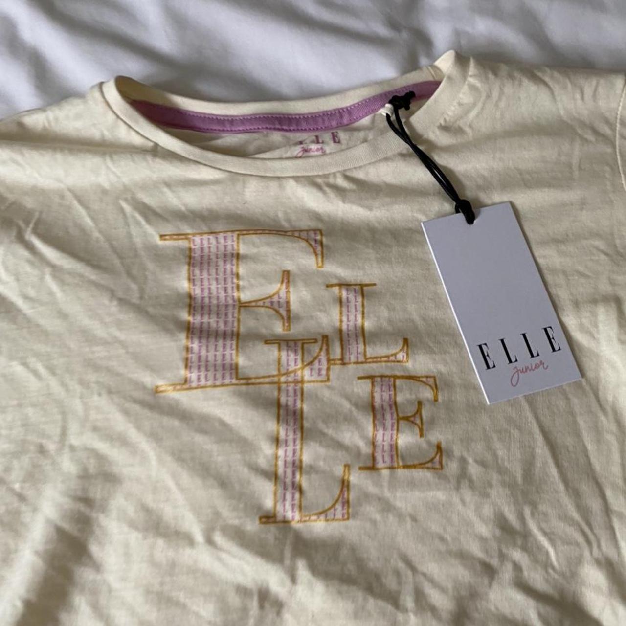 Cute little yellow and pink Elle long top with tag... - Depop