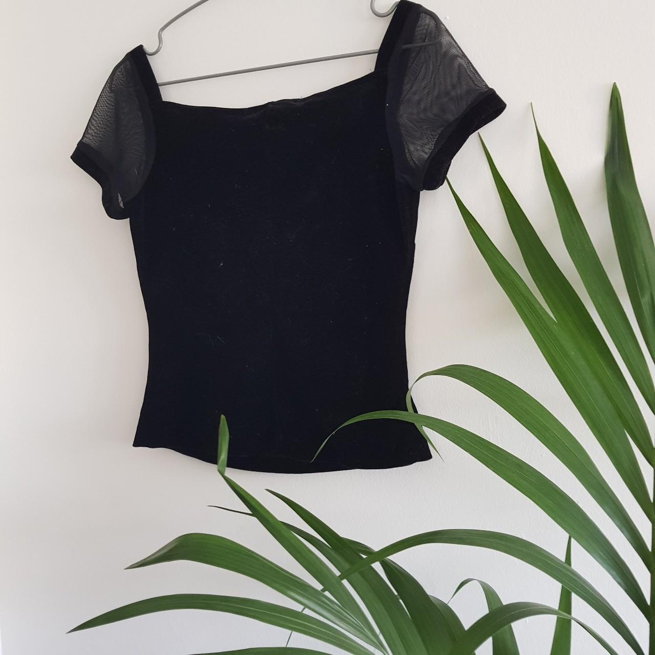 Amazing vintage black velvet top size 10/12 great... - Depop