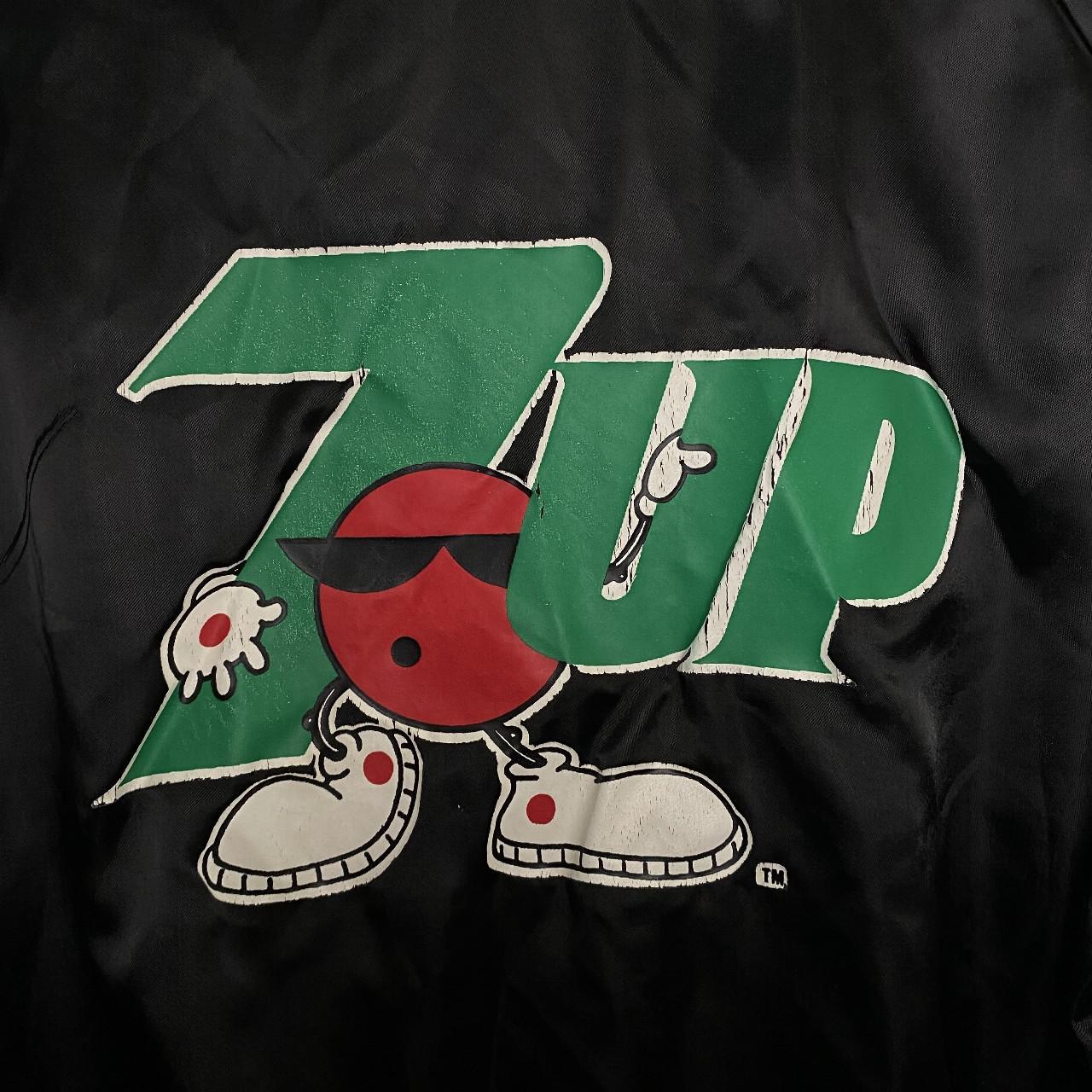 Vintage 7Up Button Down Satin Bomber Jacket Good... - Depop