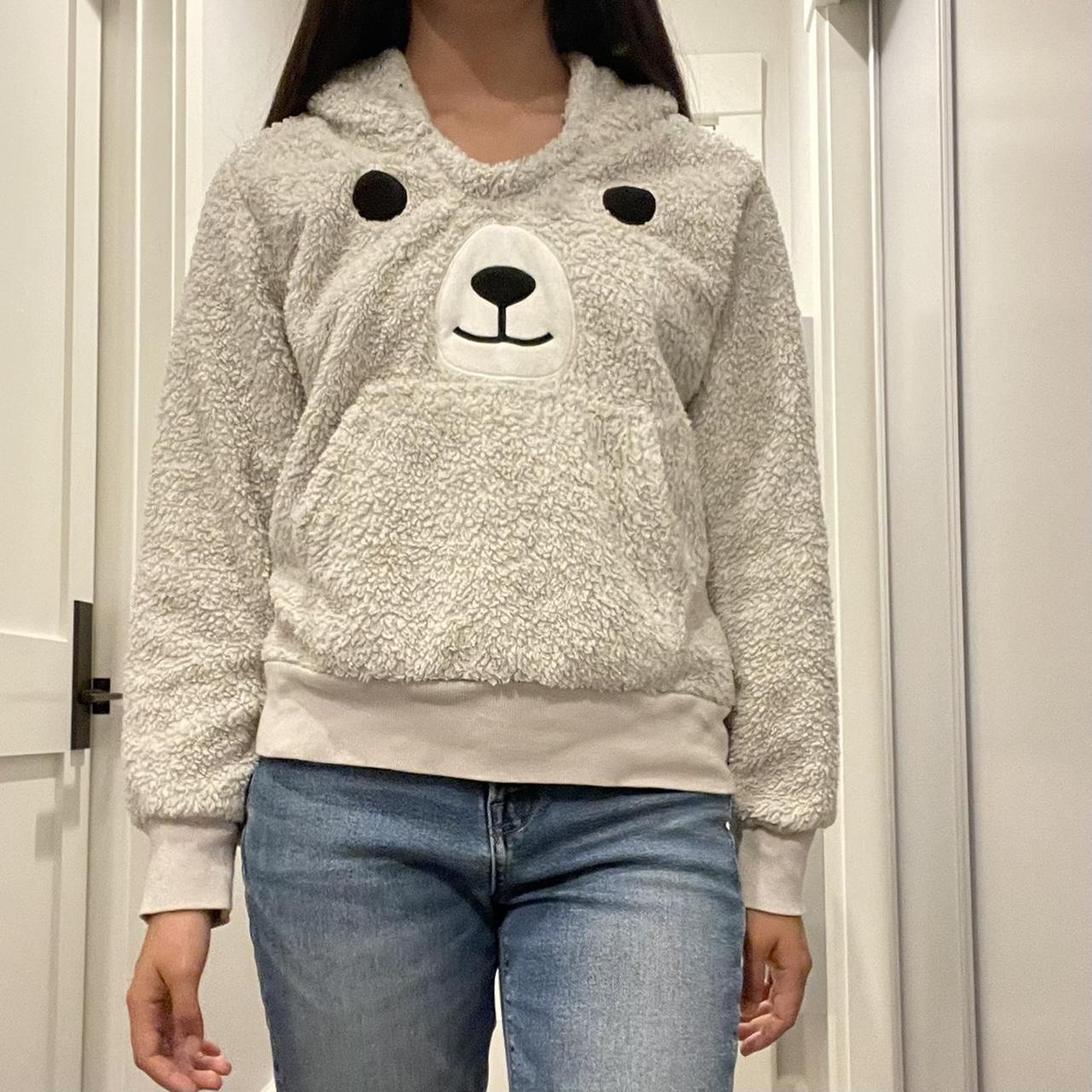 Fuzzy sales bear hoodie