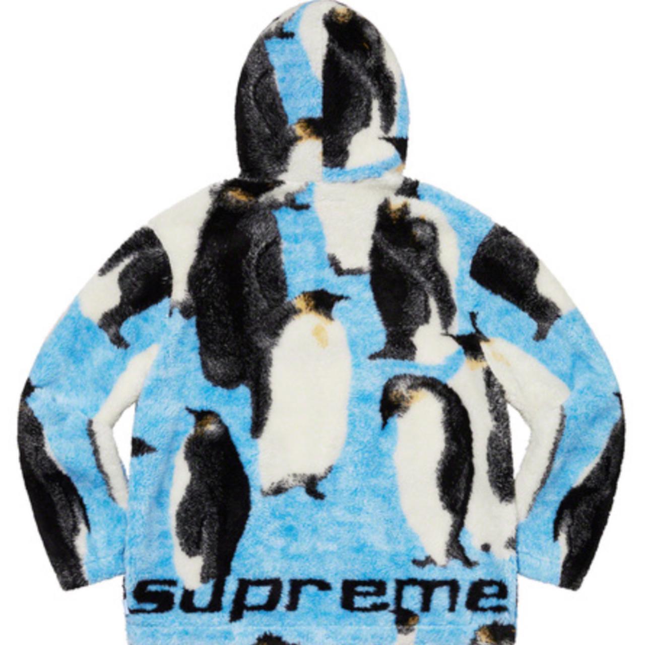 supreme penguins hooded fleece jacket