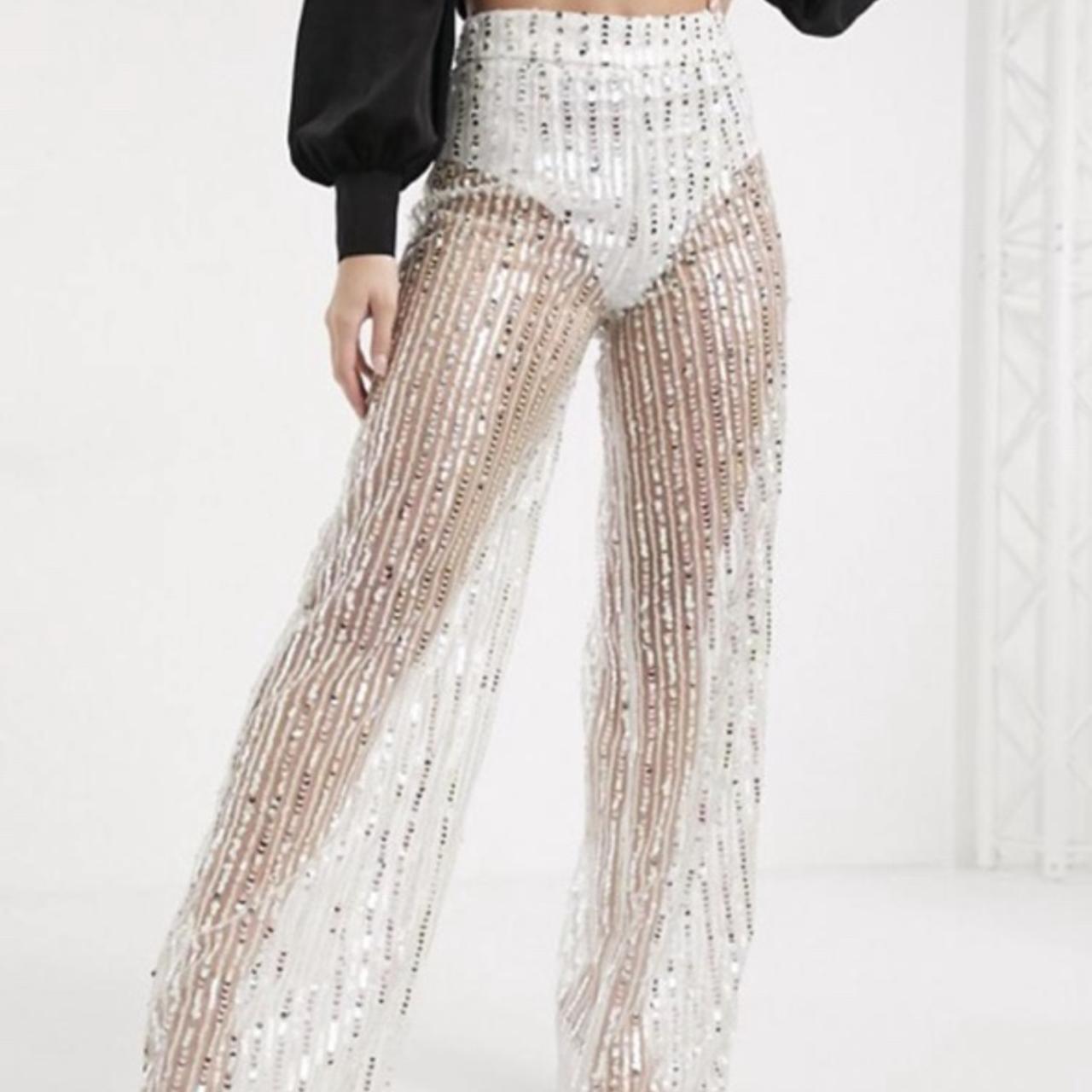 Trousers | Plus Size Sequin Wide Leg Trouser | Coast