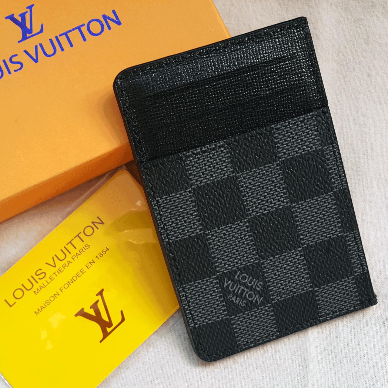 Louis Vuitton Black Monogram card holder No marks or... - Depop