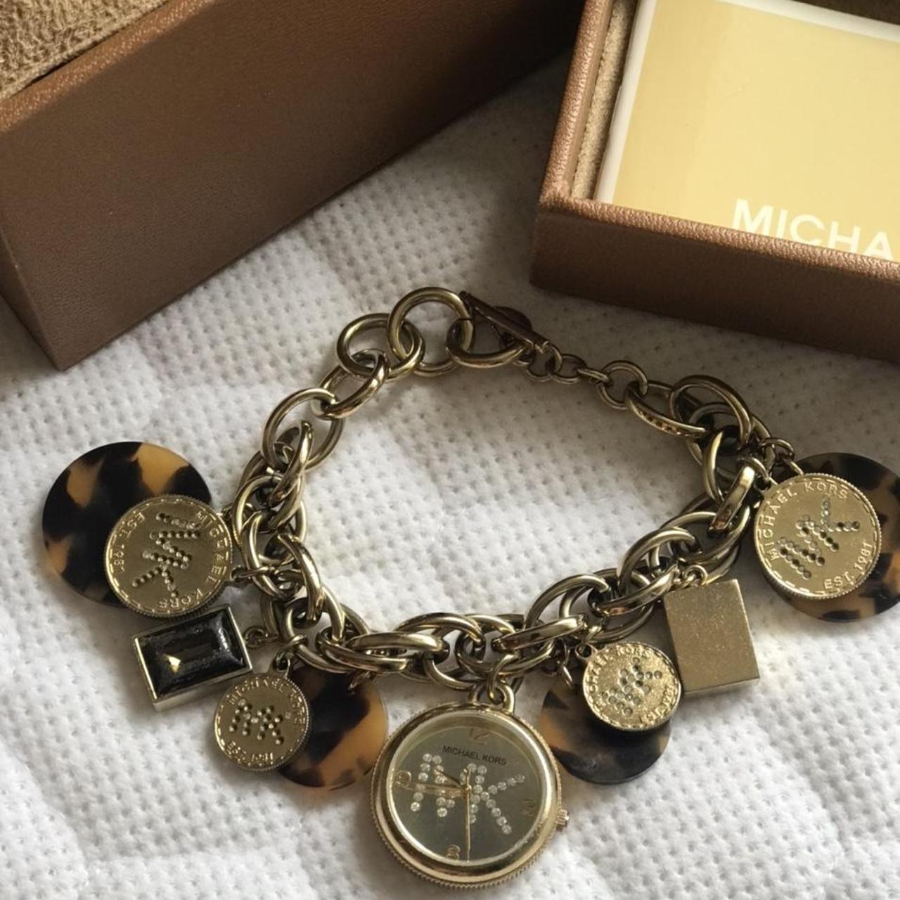 Michael Kors Women's Brown and Gold Watch | Depop