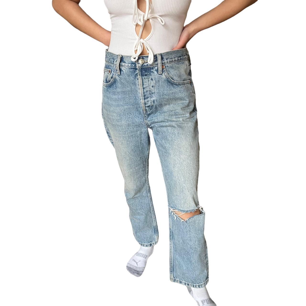 TopShop Light Wash Editor Denim Jeans Chic Depop