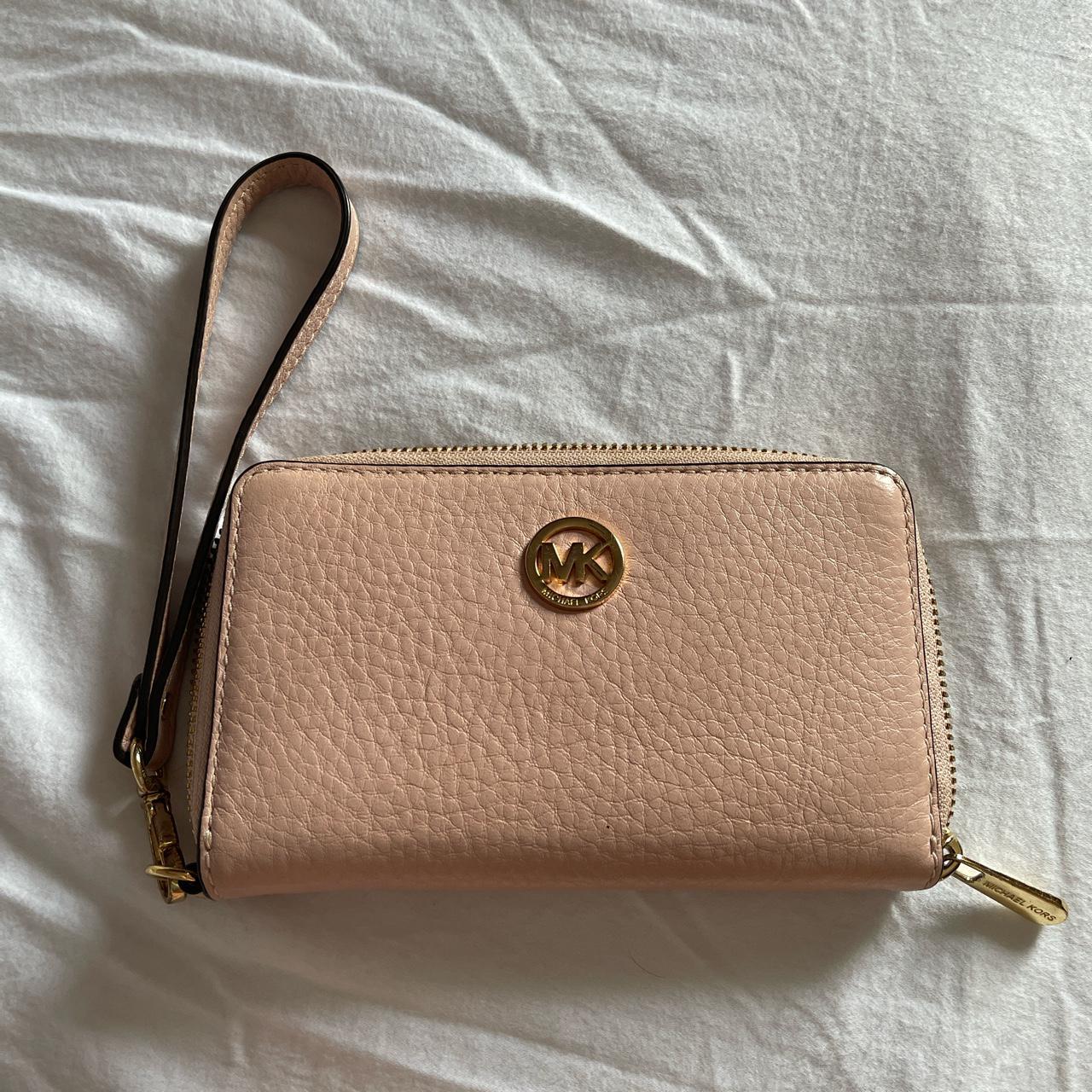 Michael Kors Women's Pink and Gold Wallet-purses | Depop