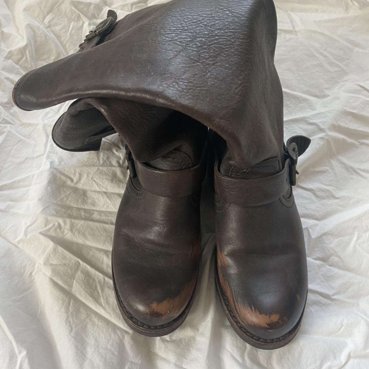 Frye Veronica Slouch Boots -brown -size 6 -worn in... - Depop