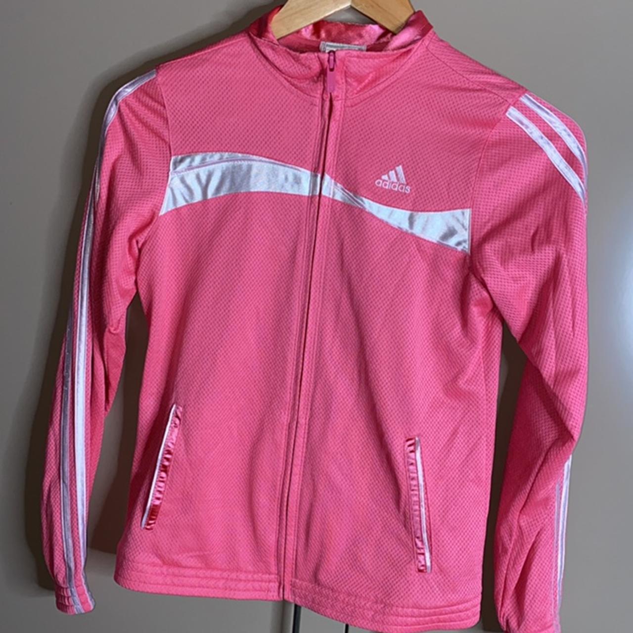 Adidas Pink Jacket Size 8 No damages #adidas... - Depop