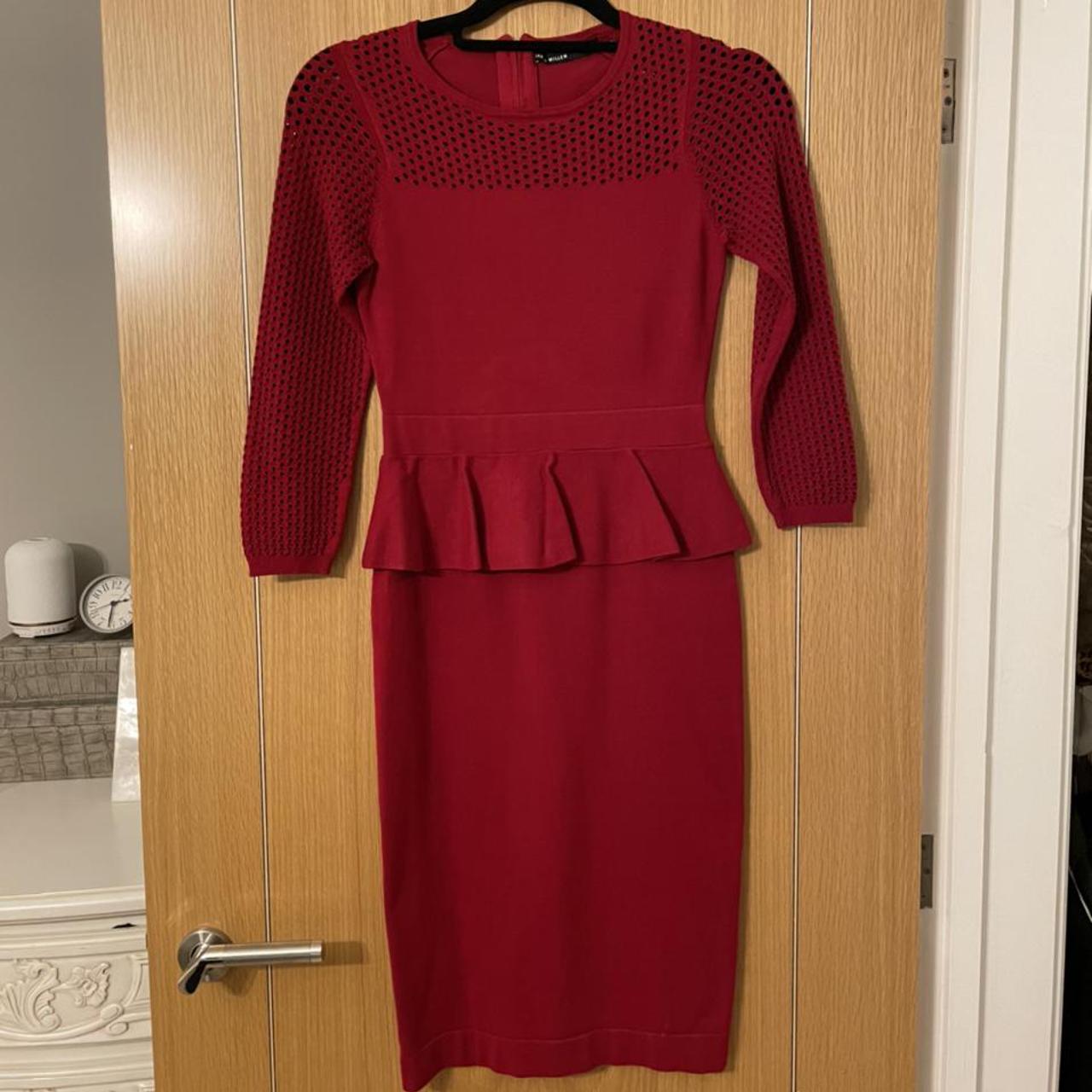 Karen Millen Red Peplum Dress. Perfect for Christmas... Depop