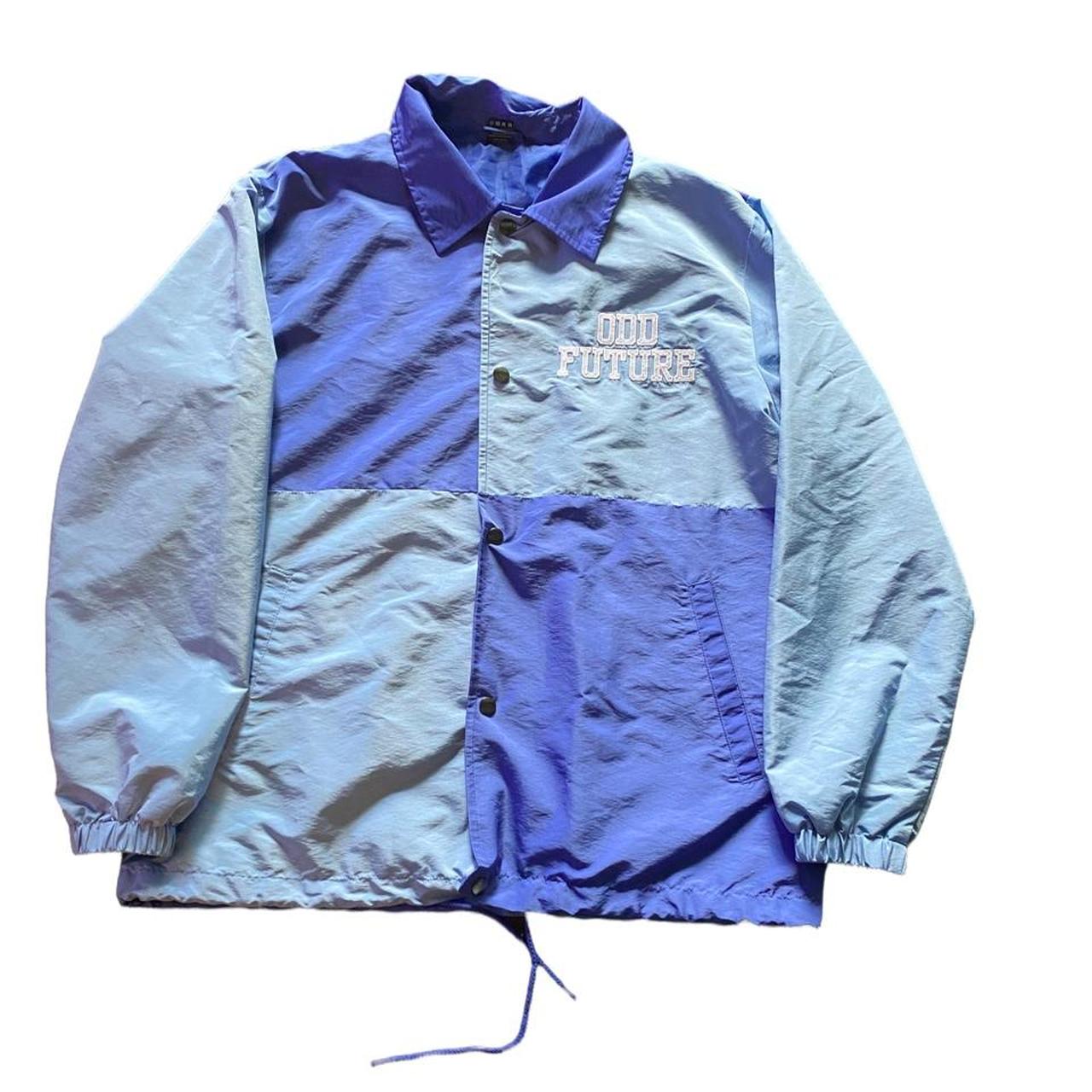 Odd Future Blue Colorblock Coaches Jacket - Depop