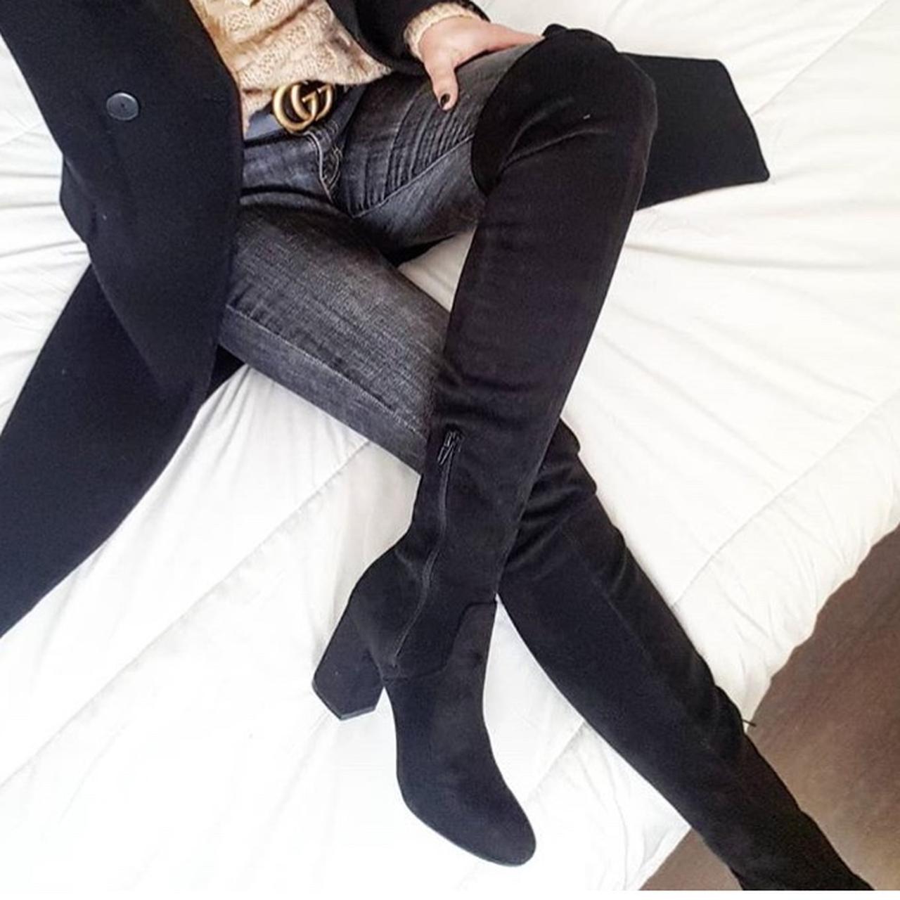 River island black sale over the knee boots