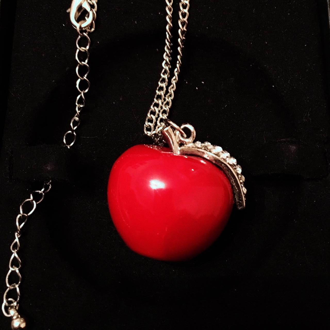 Steven Shein Red Glitter Apple Necklace | tortonibijoux