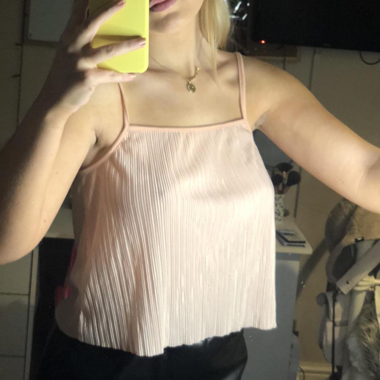 Baby pink floaty little crop top Thin material... - Depop
