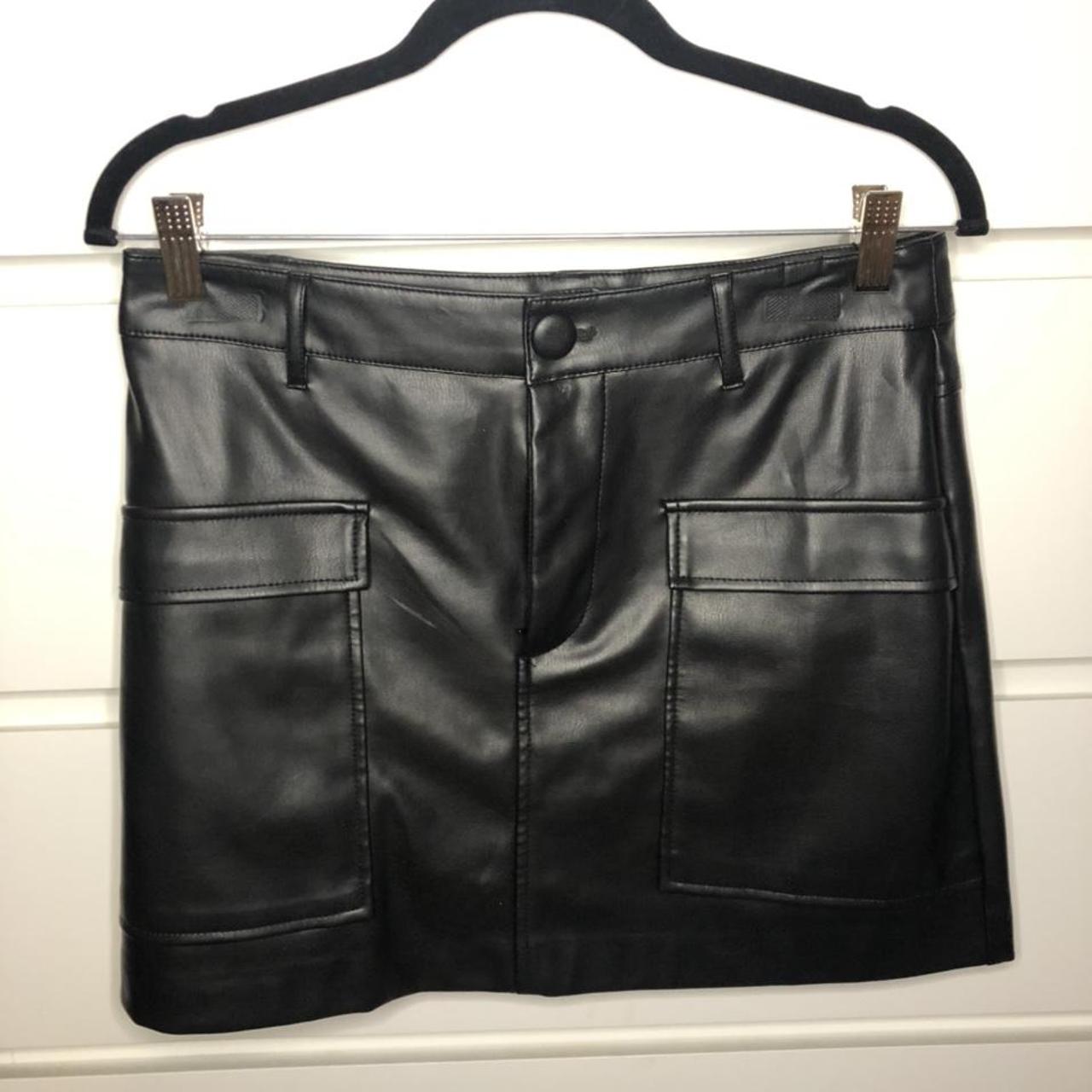 Zara black leather skirt Belt loops Barely worn... Depop