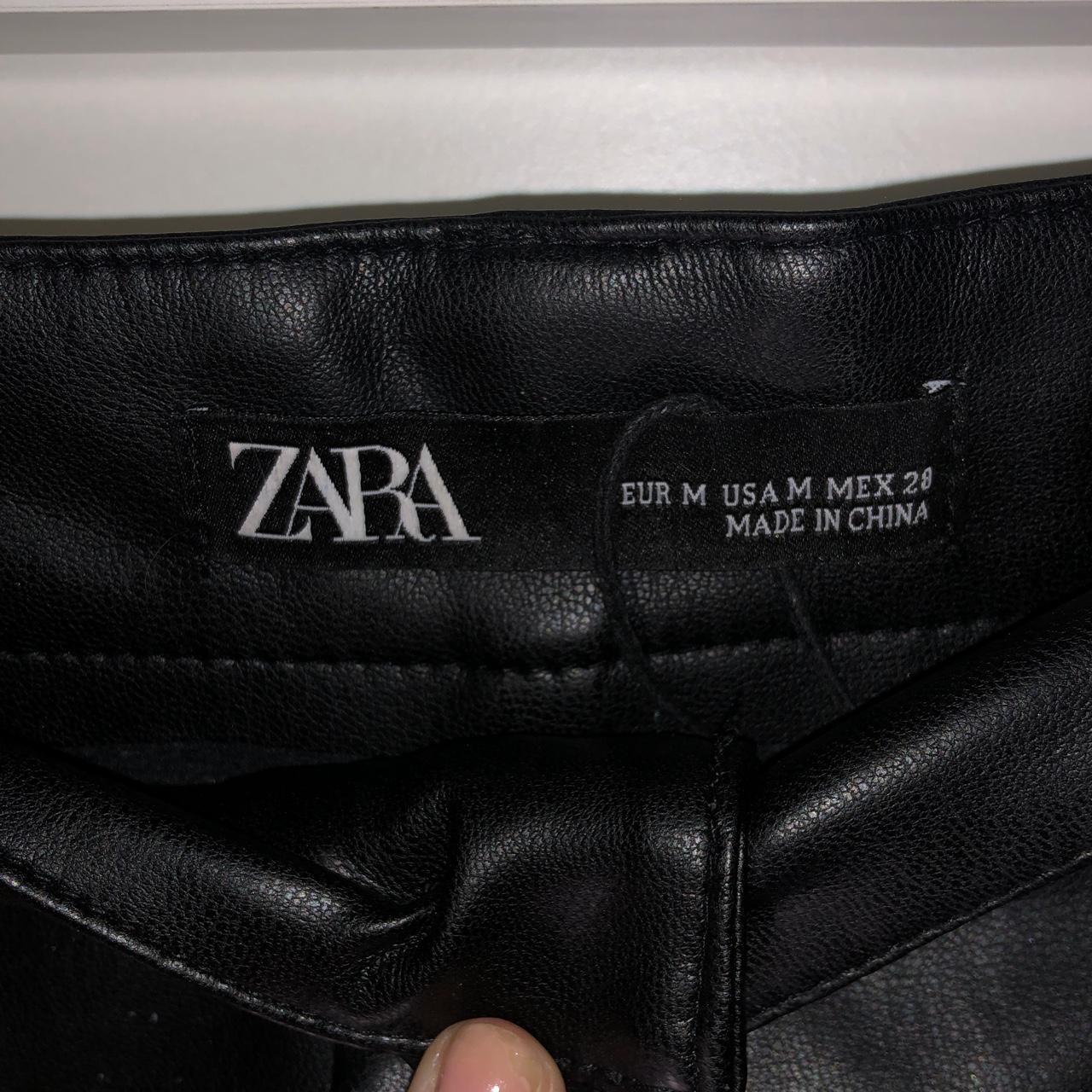 Zara black leather skirt Belt loops Barely worn... - Depop