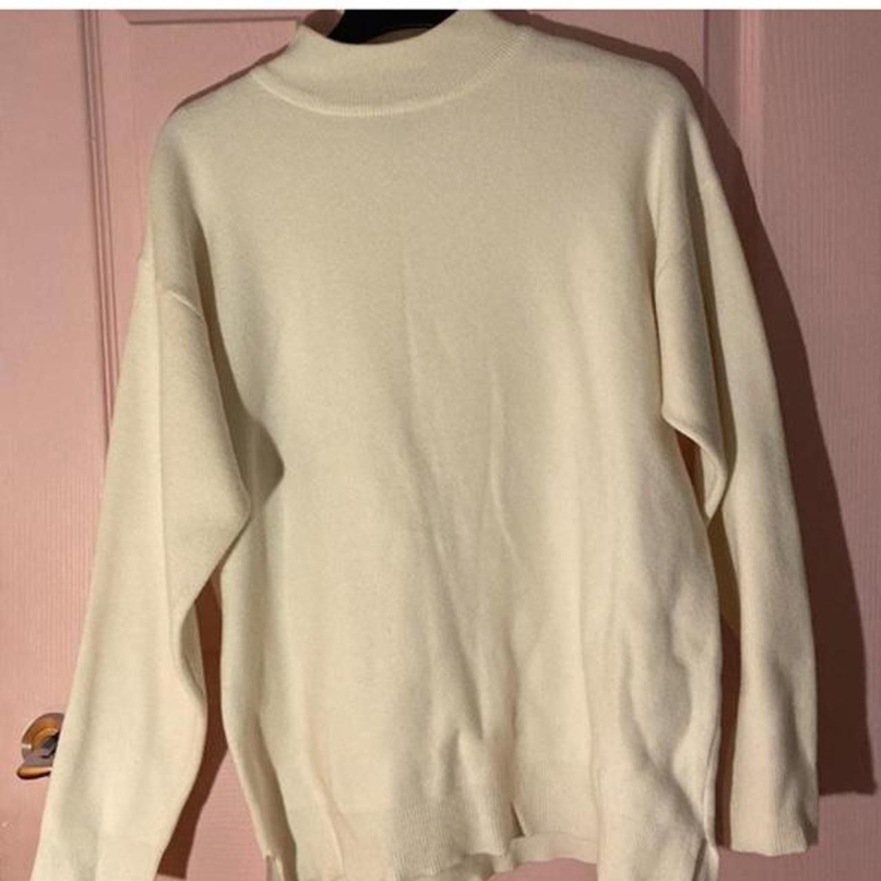 Cream Long Sleeved Turtleneck, thicker material,... - Depop