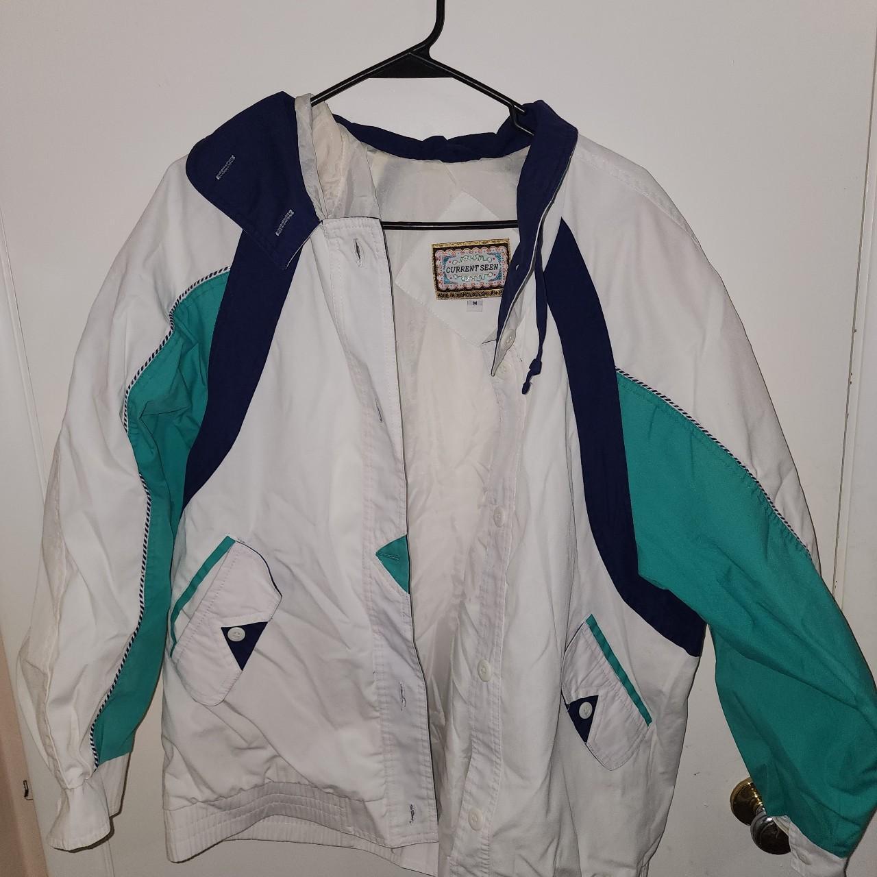 Current Seen Men's White and Blue Jacket