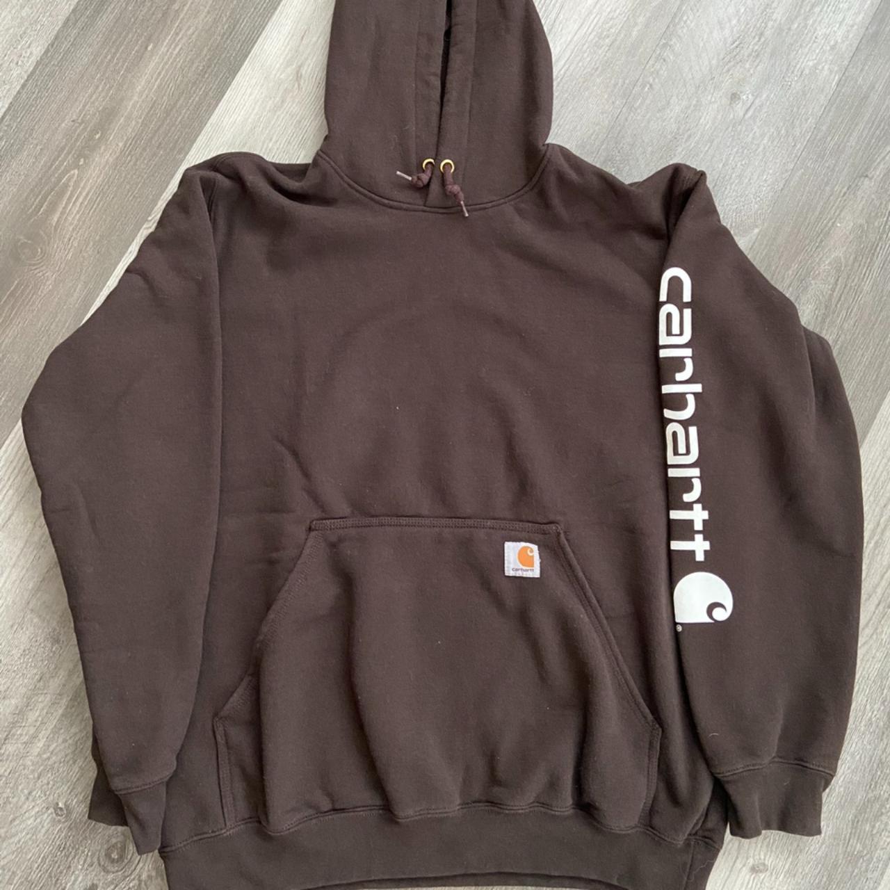 Carhartt Brown Hoodie
 Carhartt essential hoo in Brown basically brand Depop